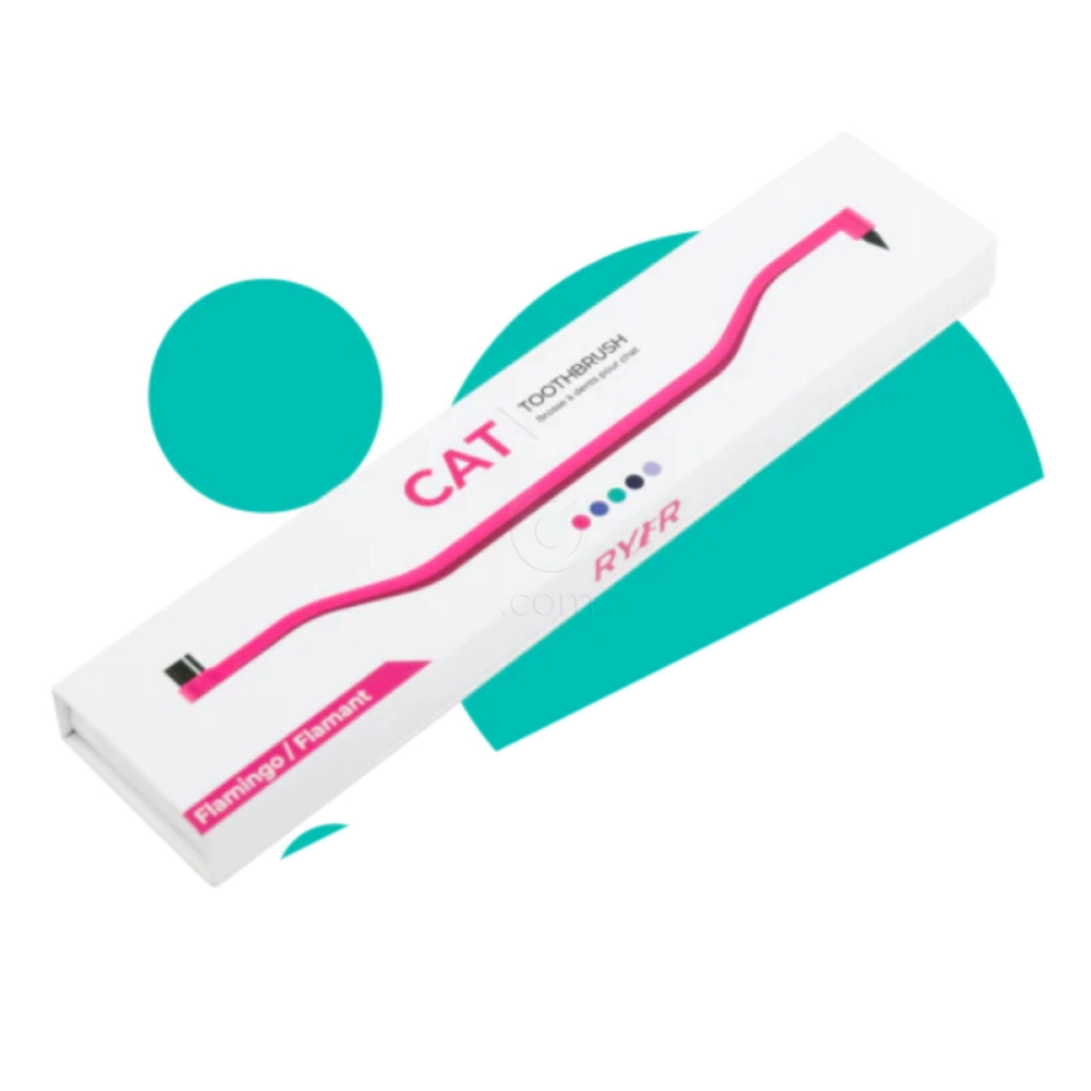 Ryercat, zobna ščetka za mačke - Flamingo (1 ščetka)